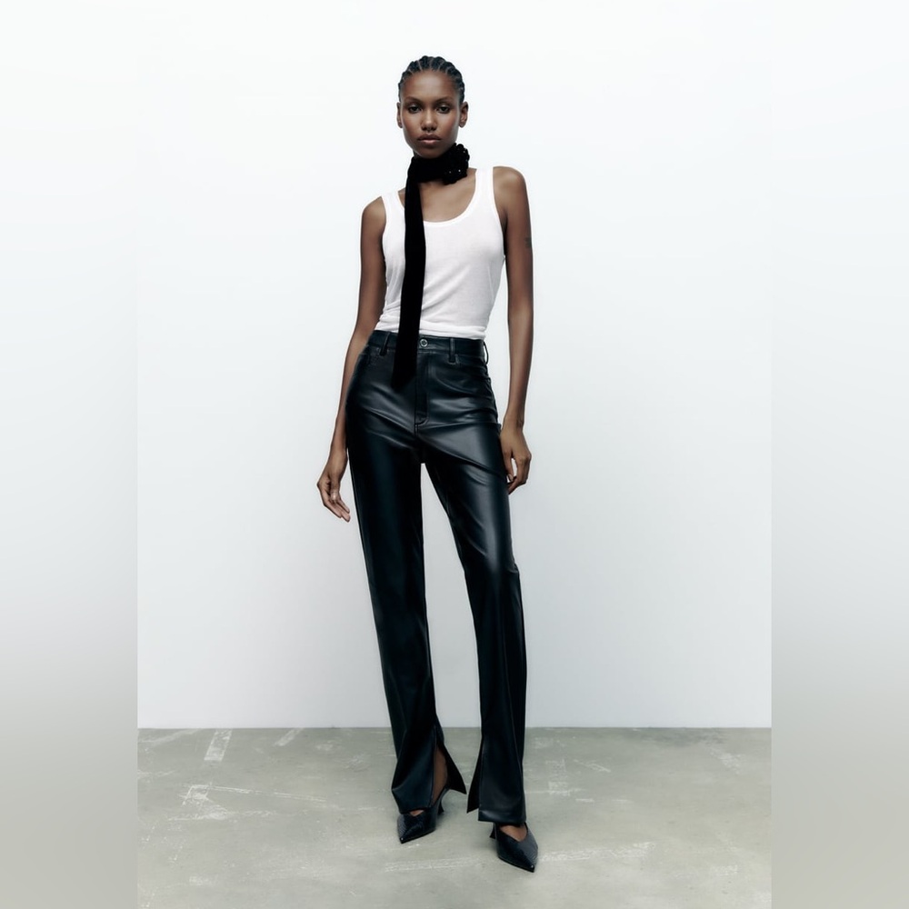 Zara Split Seam Leather Pants